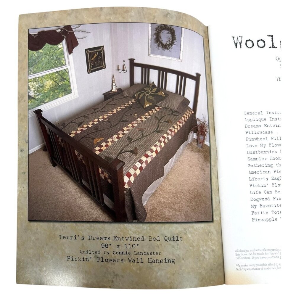 Woolgathering By Whimsicals Quilt Pattern Book Terri Degenkolb Appliqué Vintage - Picture 3 of 10